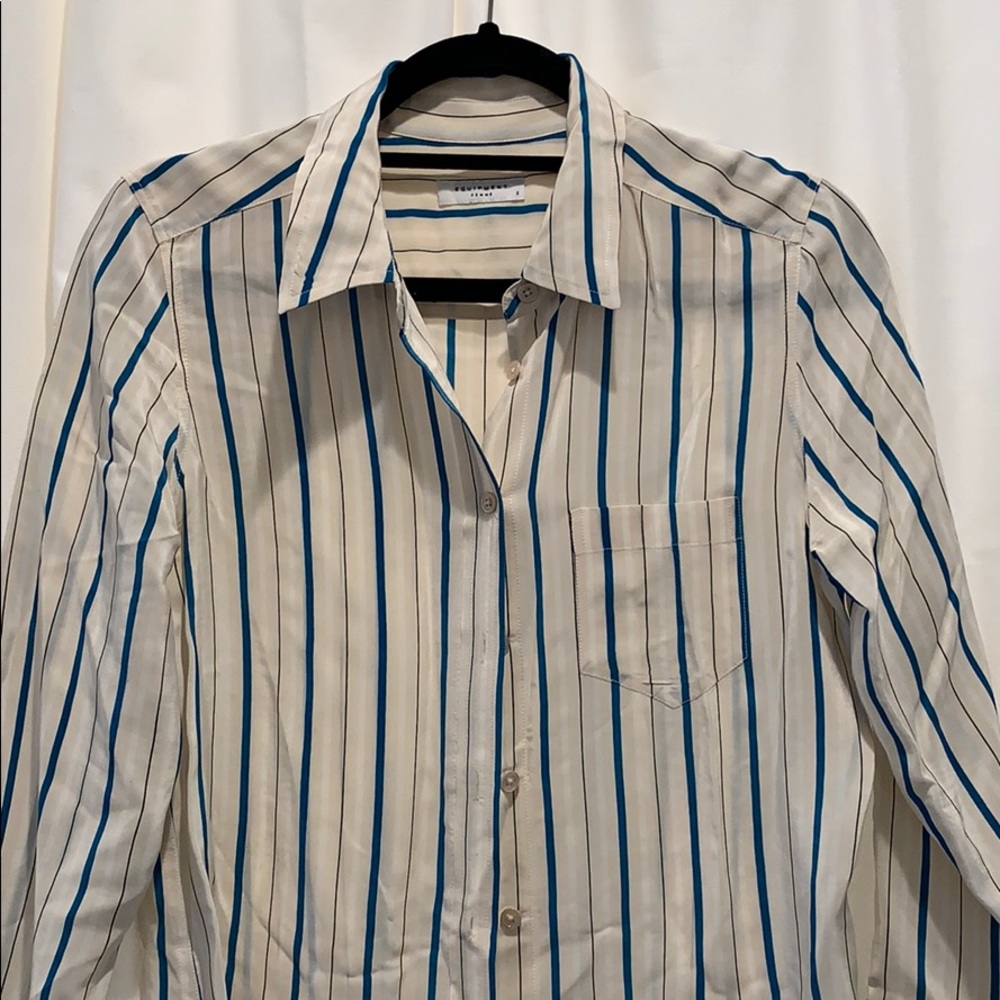 Equipment silk striped blouse size small s